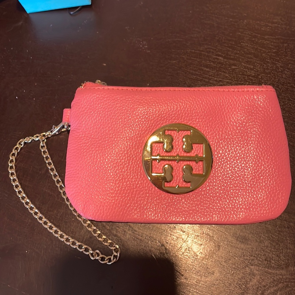 Tory Burch soft Pink Pebble Leather Wristlet